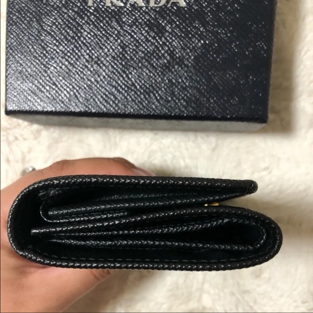 Black Prada Trifold Wallet - Picture 4 of 10